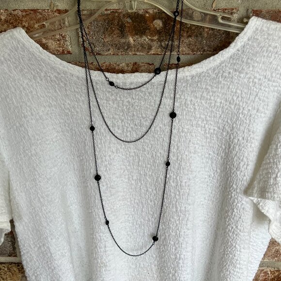 Claire's Black Cable Necklace w/3 chain layered design 18" - Picture 1 of 4